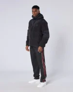 Contrast Peak Puffer Jacket Black (4)