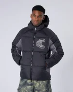 Drifter Panel Puffer Jacket Black (1)