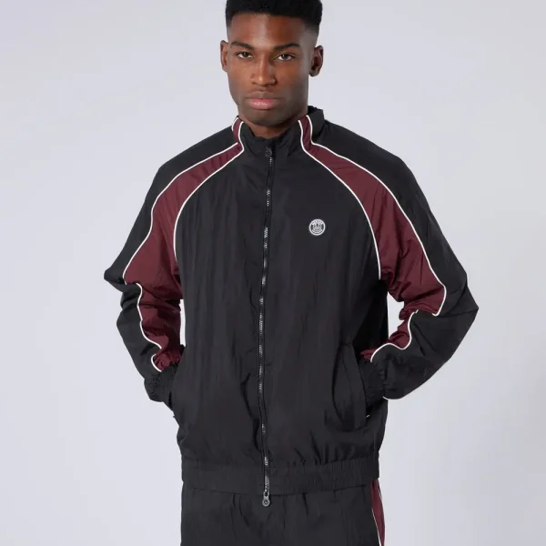 Homerun Track Top Black Burgundy