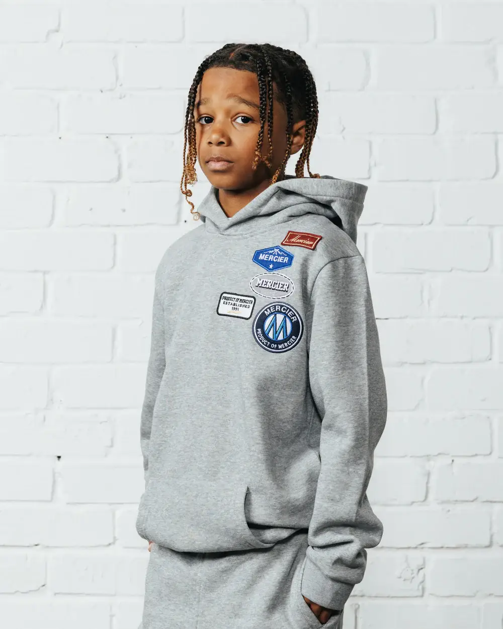 Junior OG Badge Hoodie Grey Junior OG Badge Hoodie Grey