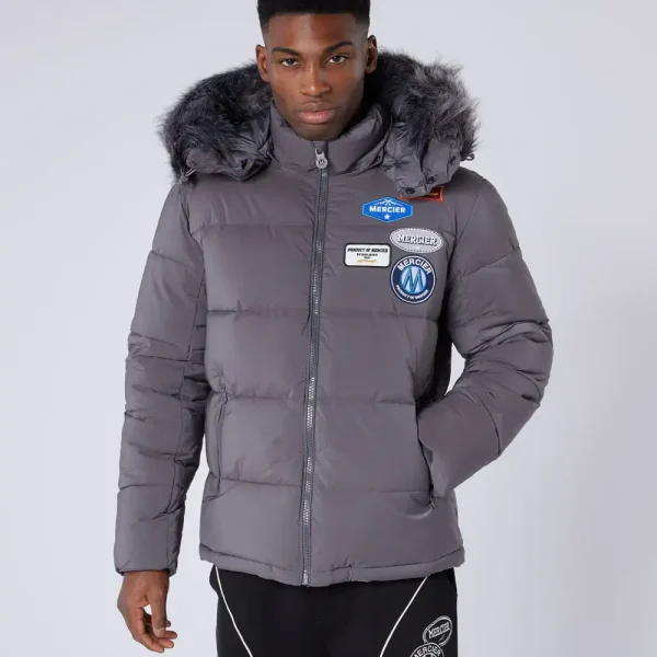 OG Badge Puffer Jacket Grey