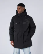 Premium OG Badge Parka Coat Black