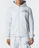 Runway Full Zip Hoodie Grey Marl