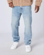 Tapered Washed Denim Jeans