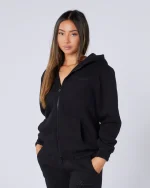 Womens Authenticity Zip Hoodie Black