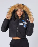 Women's Cropped OG Puffer Jacket Black (2)