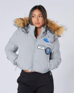 Women's Cropped OG Puffer Jacket Grey (1)
