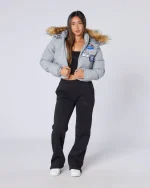 Women's Cropped OG Puffer Jacket Grey (3)