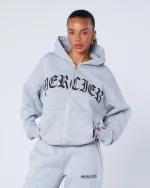Womens Gothic Zip Tracksuit Grey (4)
