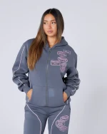 Womens New Wave Badge Tracksuit Grey