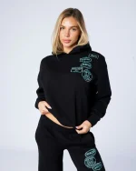 Womens OG Badge Hoodie Black Tiffany