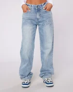 Womens OG Denim Stitch Badge Jeans Stonewash