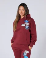 Womens Relaxed OG Badge Tracksuit Cabernet