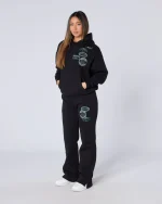 Womens Two Tone OG Badge Tracksuit Black (2)
