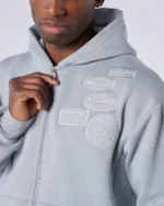 New Wave OG Badge Zip Hoodie Grey (2)