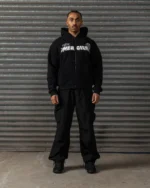 Stinger Zip up Hoodie Black (4)