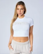 Womens City Dreams Baby Tee White