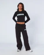 Womens Player LS Tee Black (1)