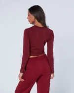 Womens Player LS Tee Maroon (4)