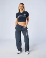 Womens Shatter Baby Tee Washed Black (1)