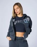 Womens Shatter Baby Tee Washed Black (3)