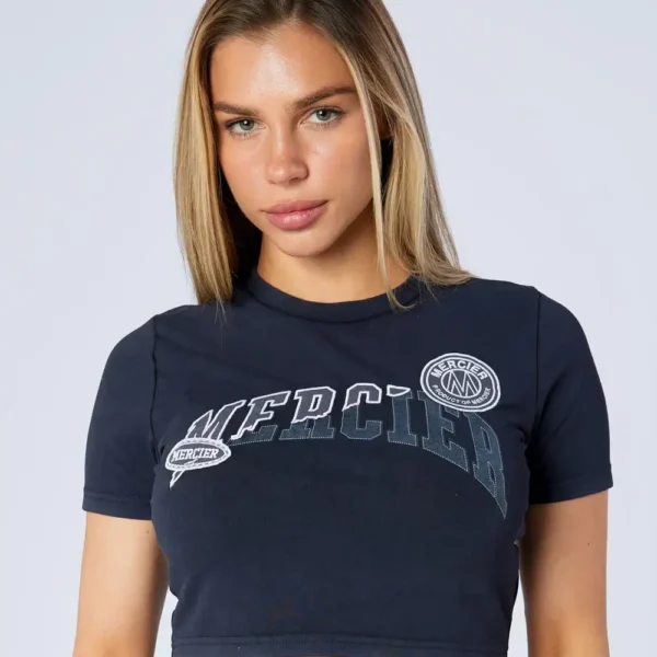 Womens Shatter Baby Tee Washed Black