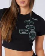 Womens Two Tone Baby Tee Black (1)