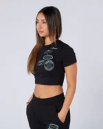 Womens Two Tone Baby Tee Black