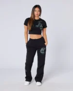 Womens Two Tone Baby Tee Black (2)