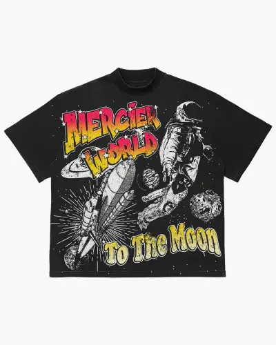 To The Moon relaxed Tshirt Vintage Black PRE ORDER