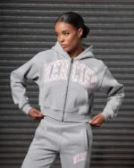 Womens Studded Zip Tracksuit Grey (6)