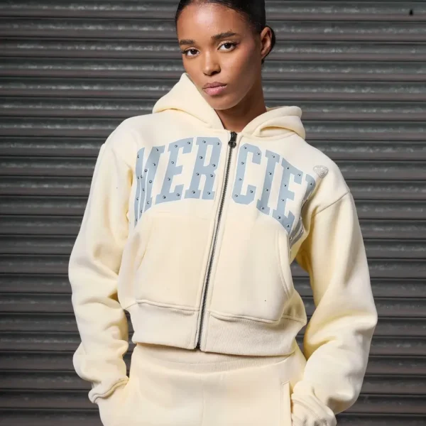 Womens Studded Zip Tracksuit Lemon (2)