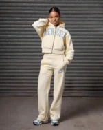 Womens Studded Zip Tracksuit Lemon (4)